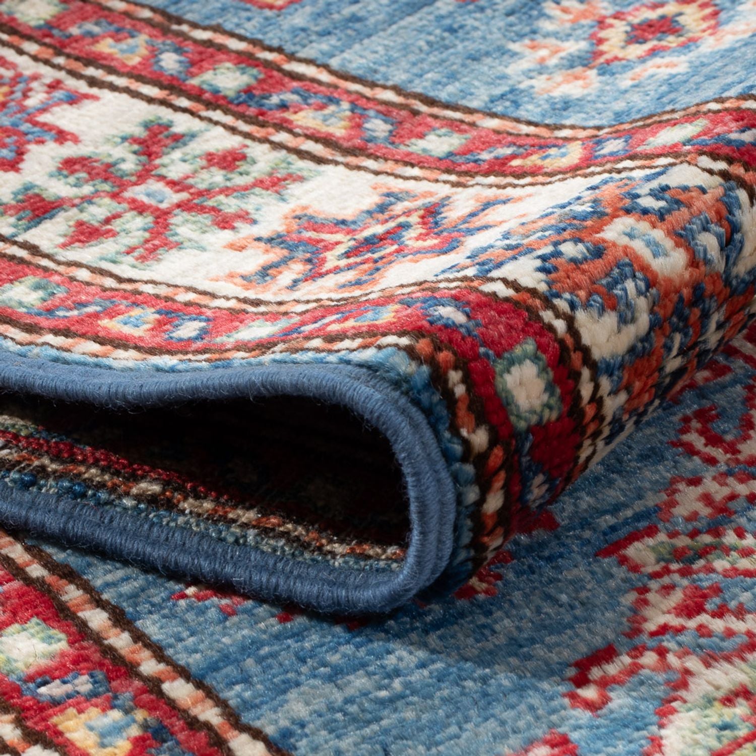 Tapis de couloir Tapis Ziegler - Kazak - 186 x 58 cm - bleu clair