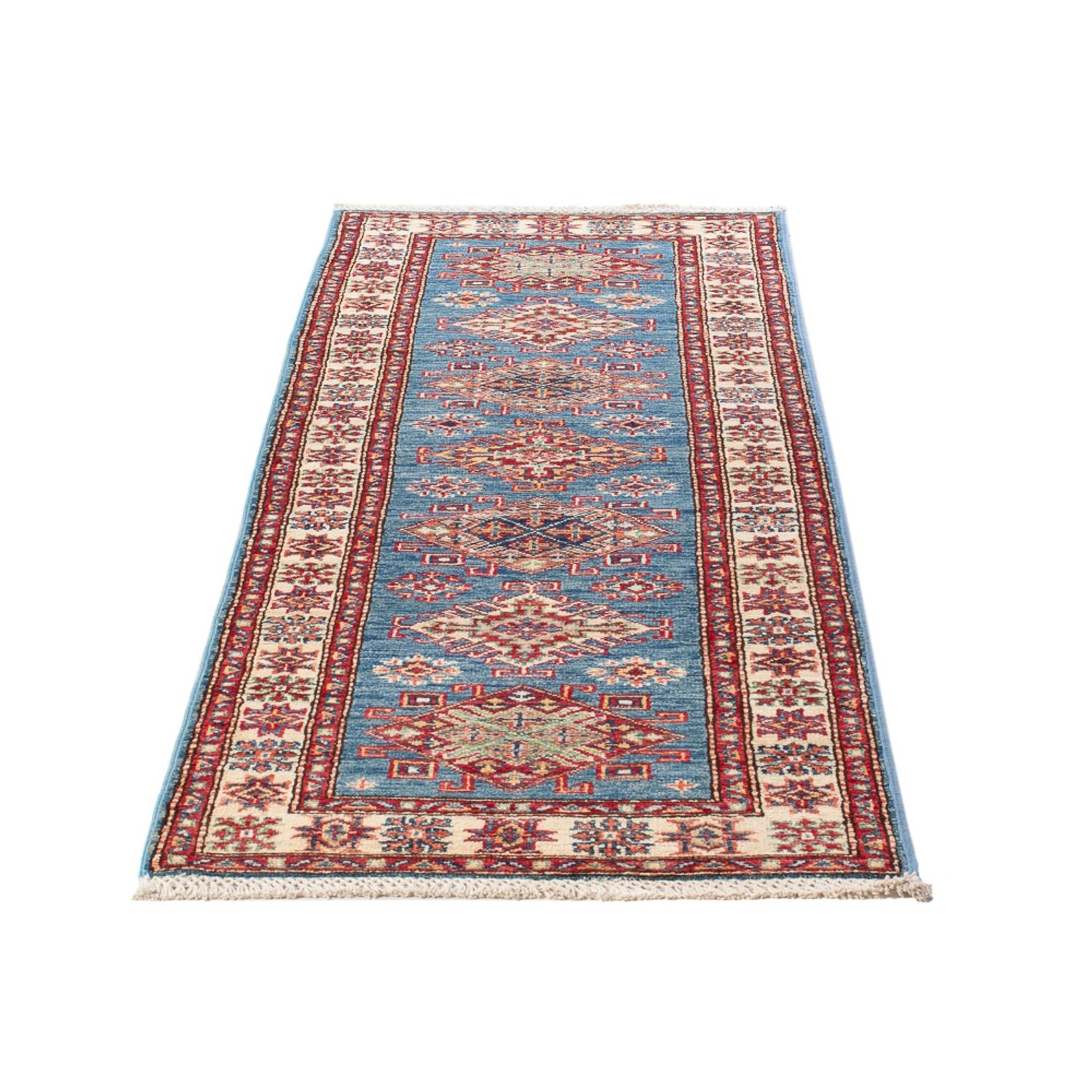 Tapis de couloir Tapis Ziegler - Kazak - 186 x 58 cm - bleu clair