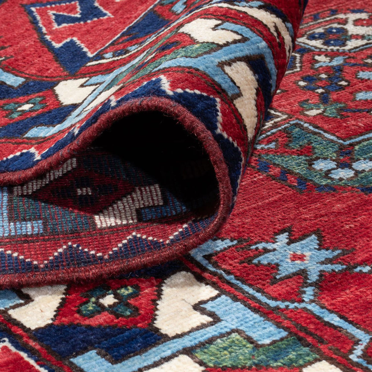 Tapis afghan - 398 x 309 cm - rouge