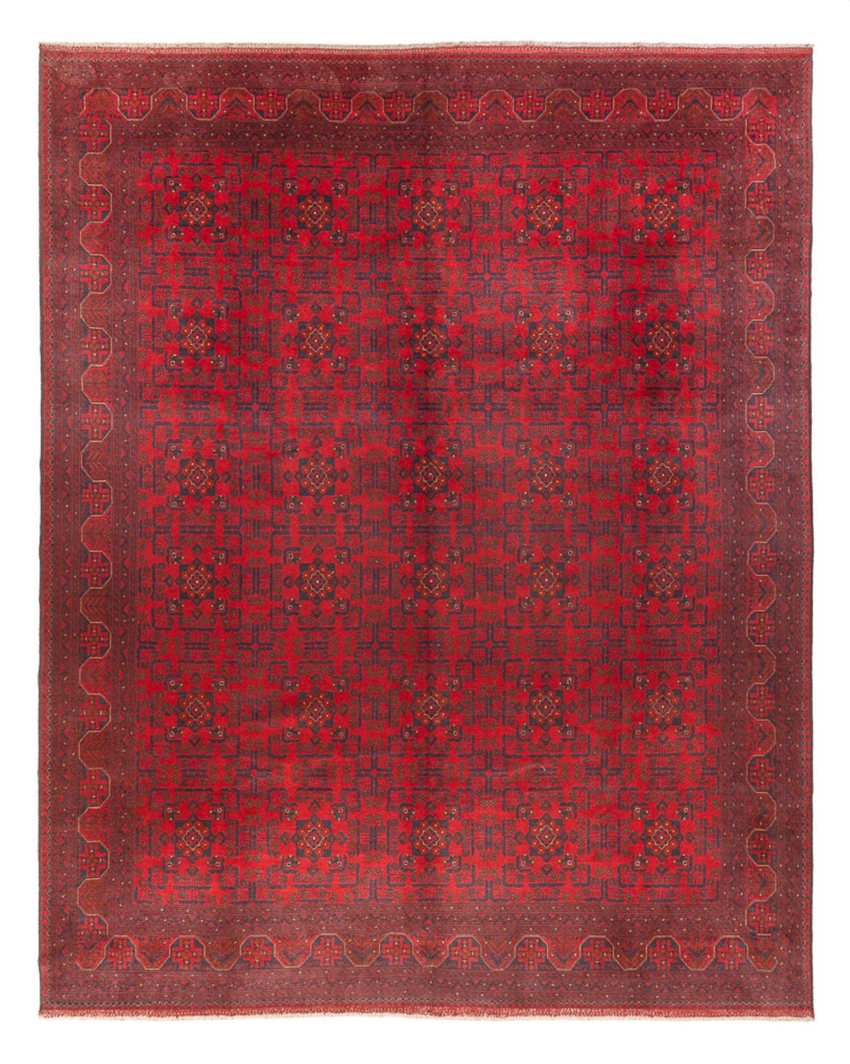 Tapis afghan - 391 x 305 cm - rouge bordeaux