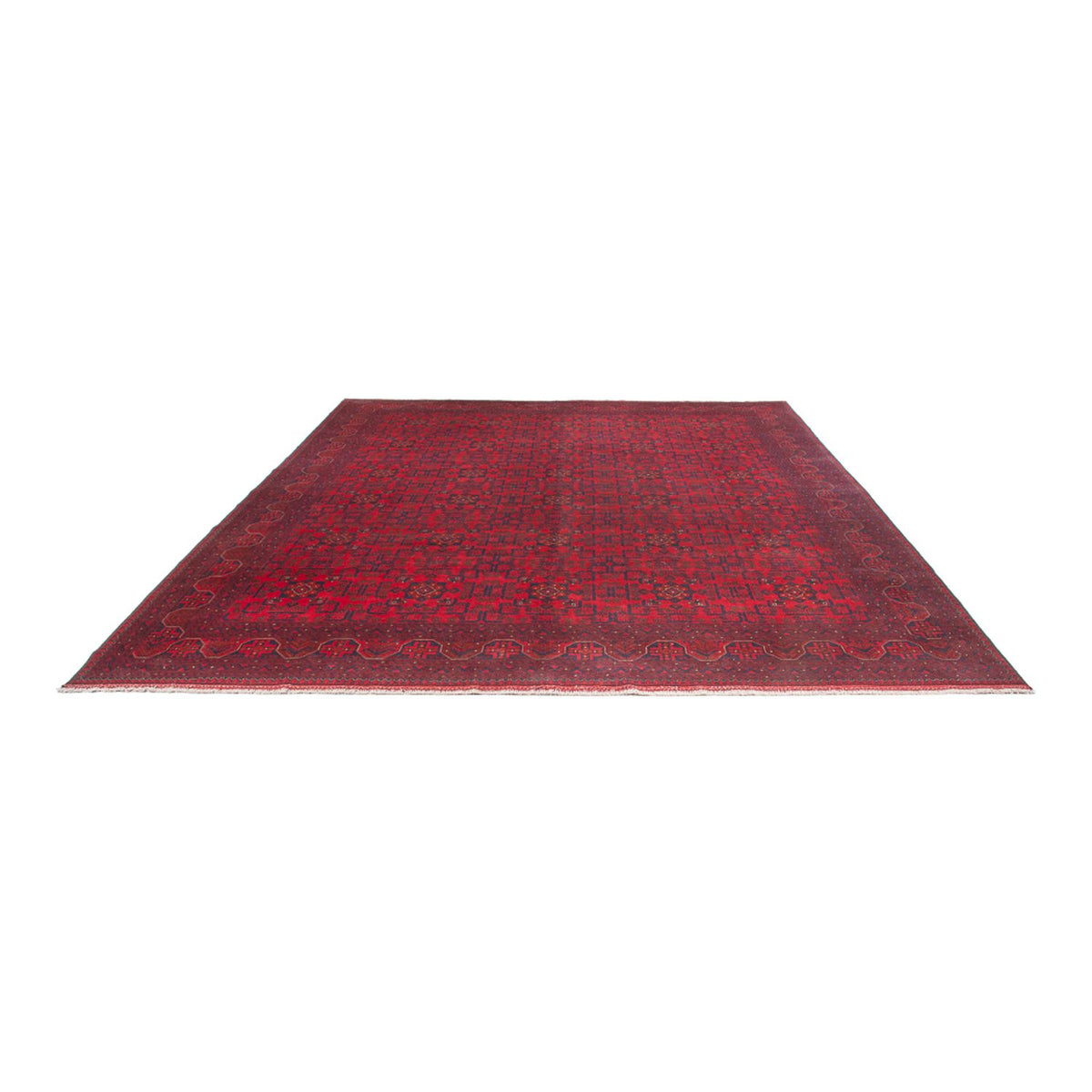 Tapis afghan - 391 x 305 cm - rouge bordeaux