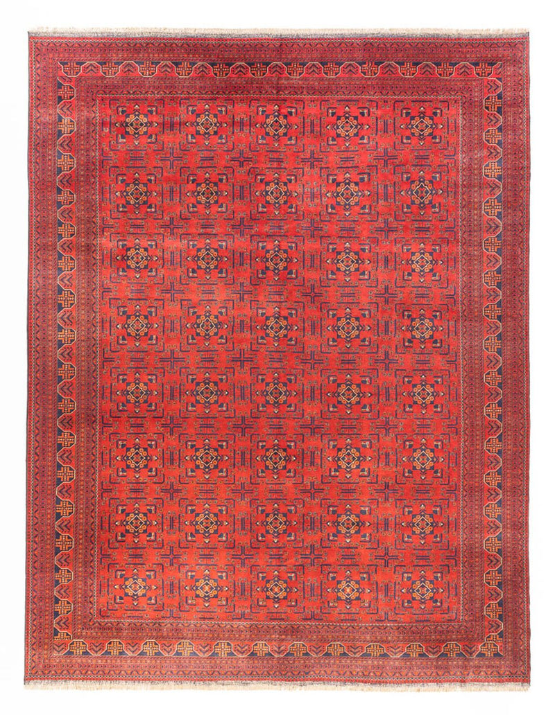 Tapis afghan - Kunduz - 391 x 296 cm - rouge