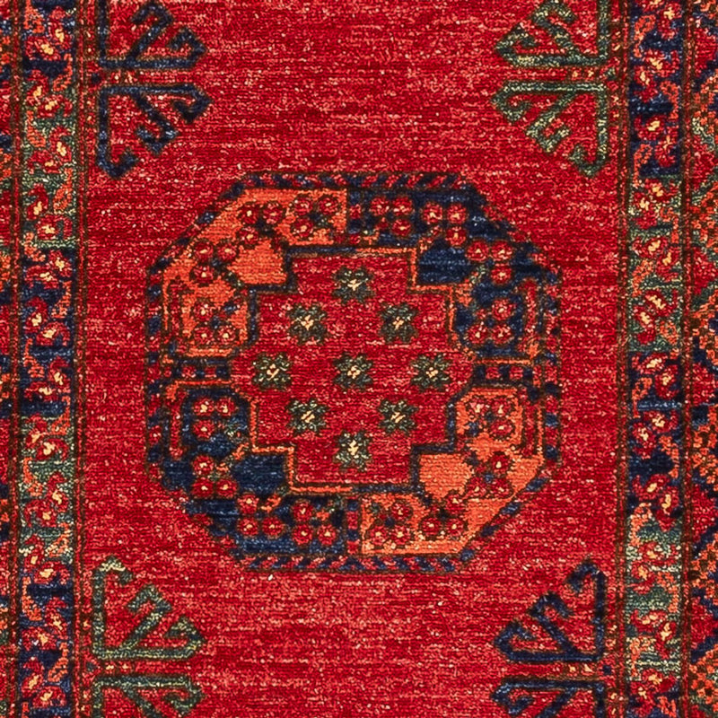 Tapis de couloir Tapis afghan - 368 x 85 cm - rouge
