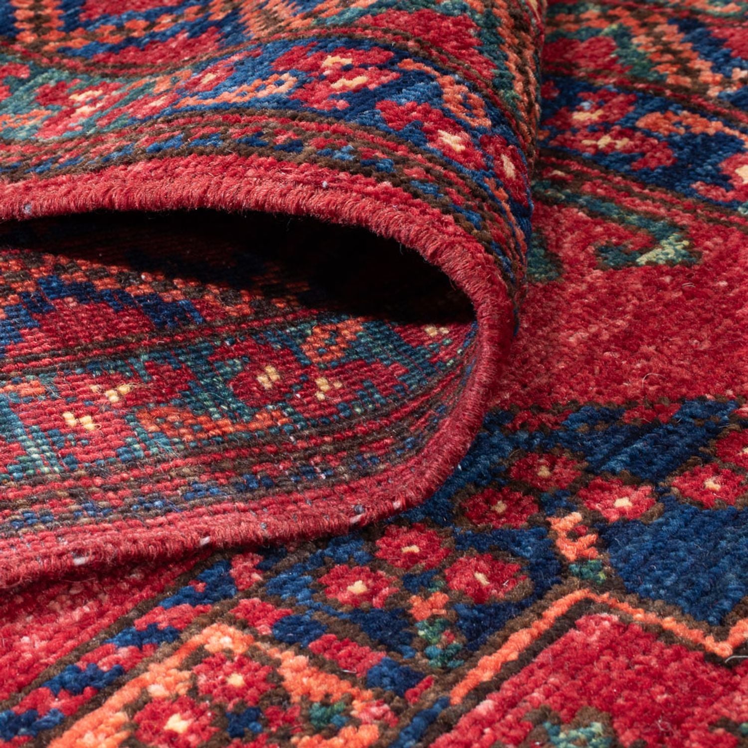 Tapis de couloir Tapis afghan - 368 x 85 cm - rouge