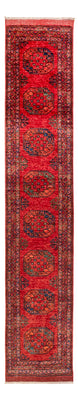 Tapis de couloir Tapis afghan - 395 x 75 cm - rouge