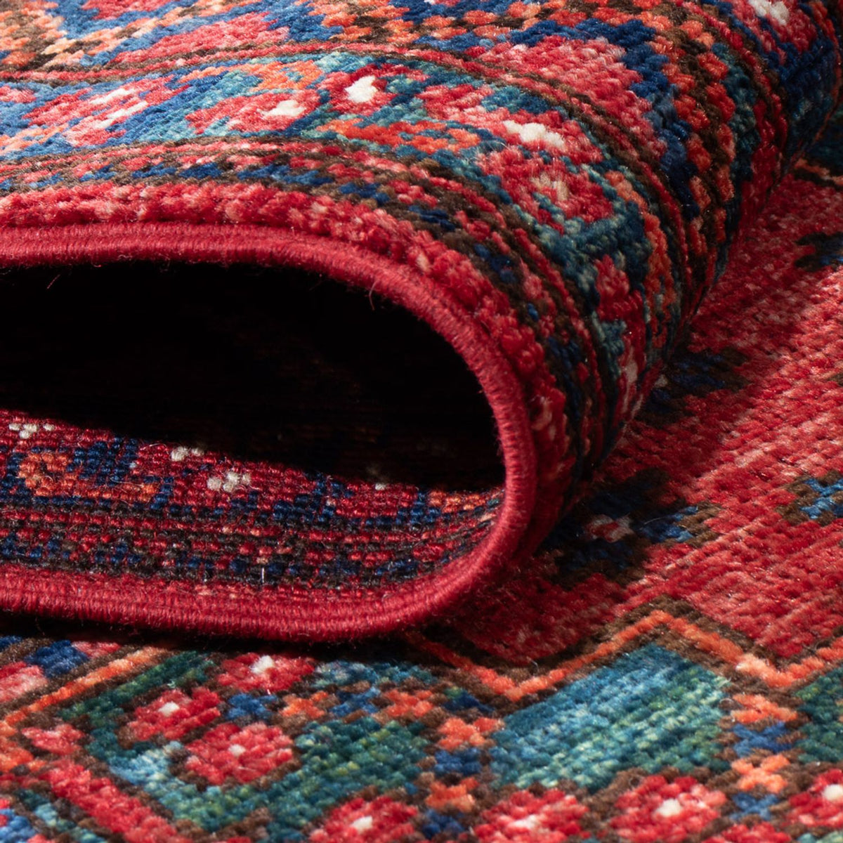 Tapis de couloir Tapis afghan - 395 x 75 cm - rouge
