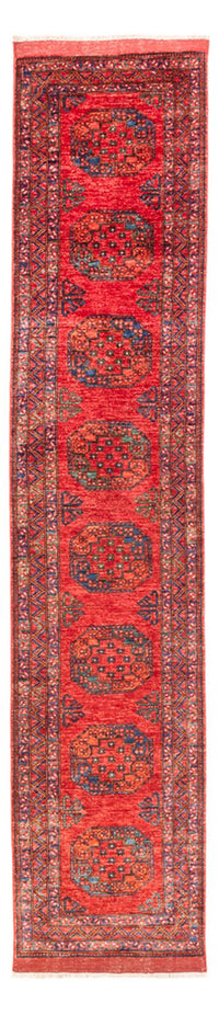 Tapis de couloir Tapis afghan - 390 x 82 cm - rouge