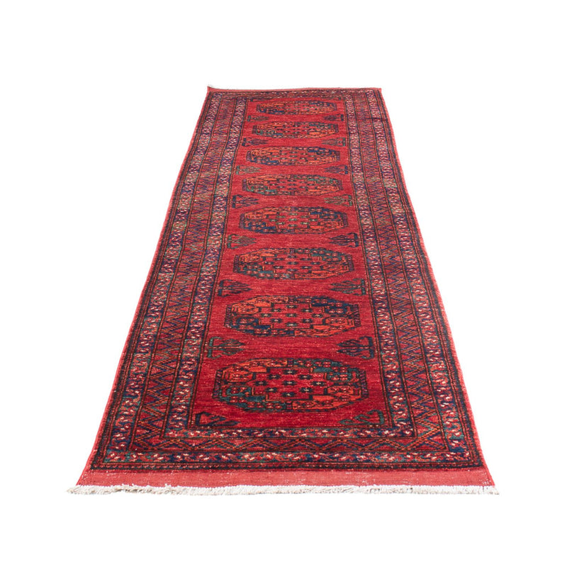 Tapis de couloir Tapis afghan - 390 x 82 cm - rouge