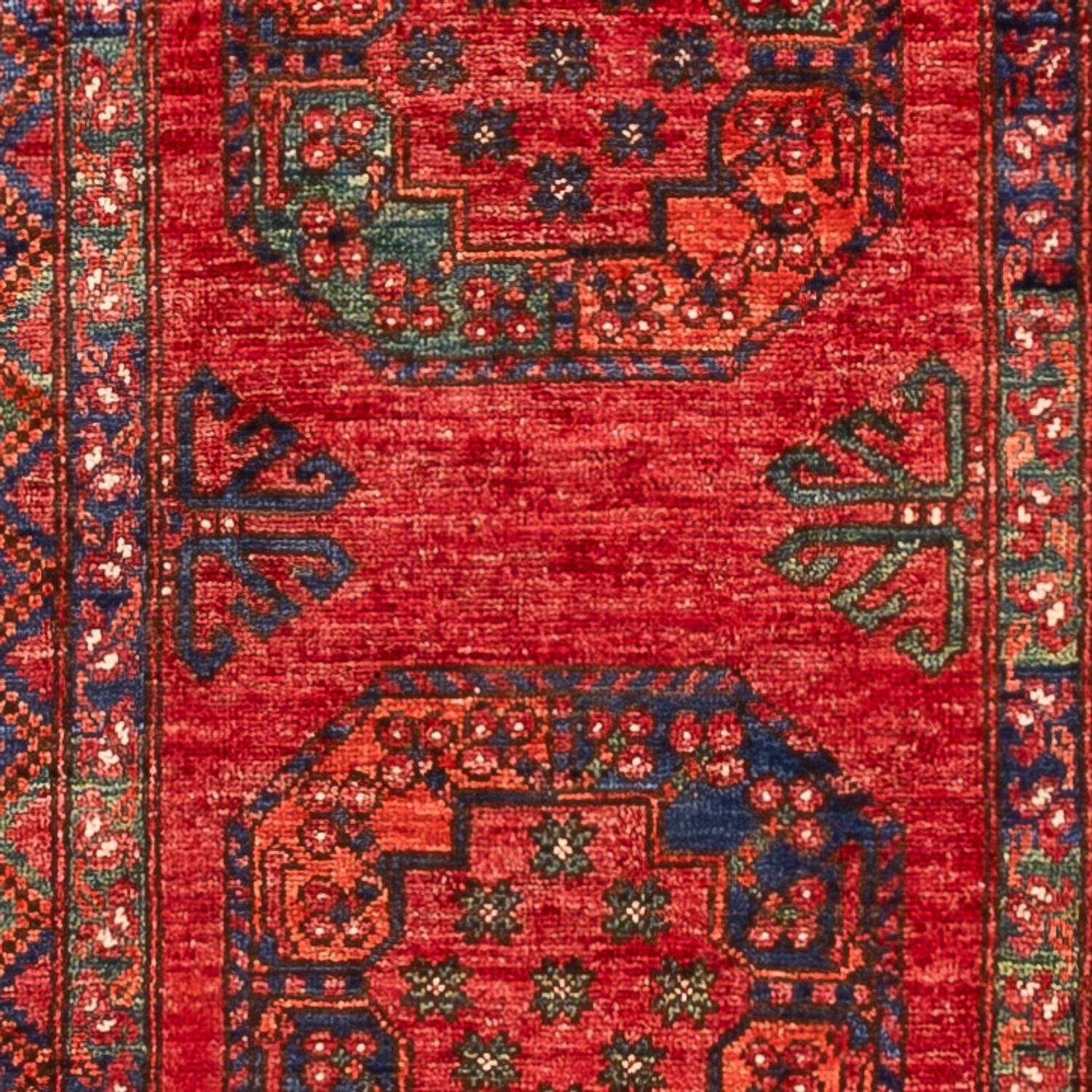 Tapis de couloir Tapis afghan - 395 x 76 cm - rouge