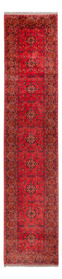 Tapis de couloir Tapis afghan - Kunduz - 395 x 80 cm - rouge