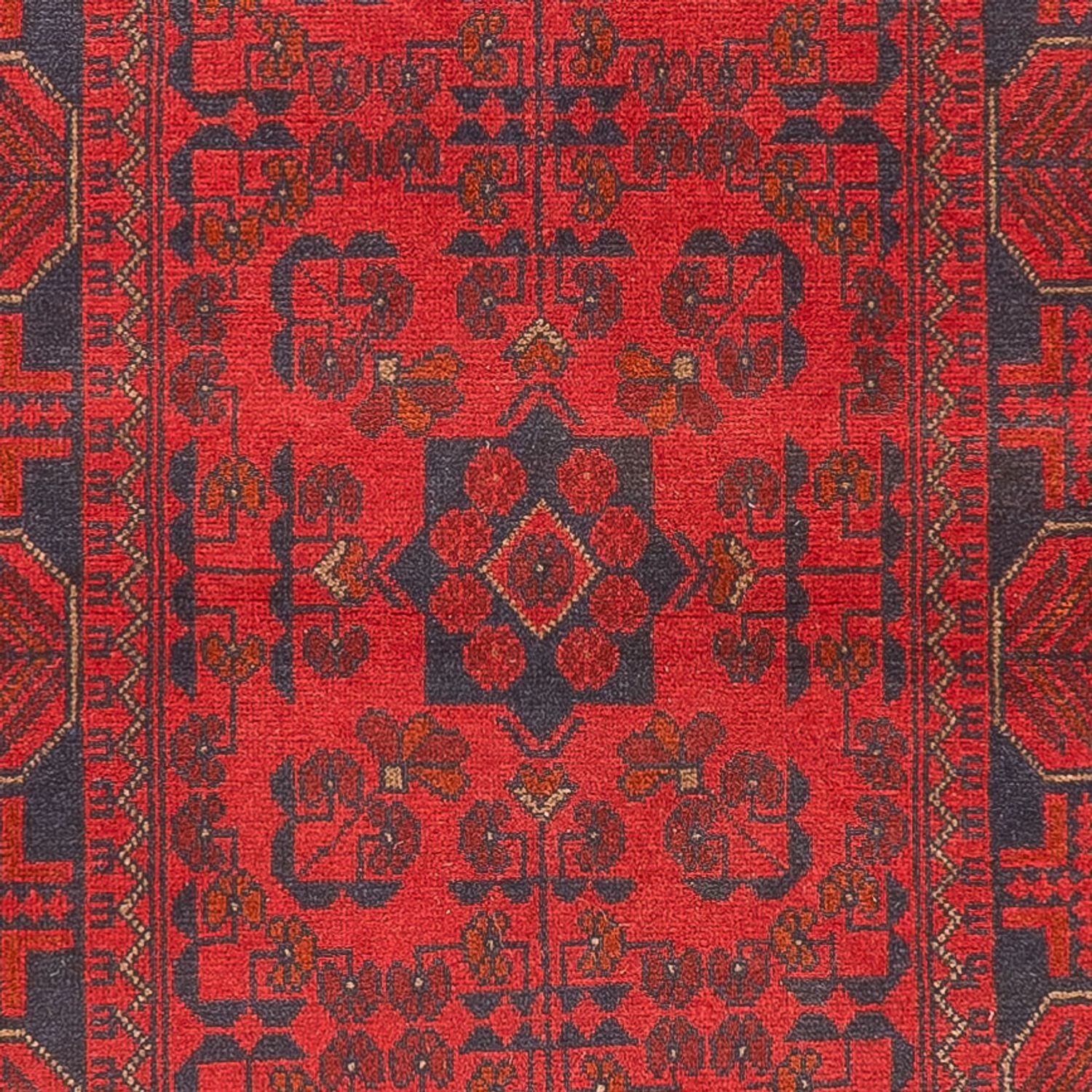 Tapis de couloir Tapis afghan - Kunduz - 390 x 80 cm - rouge