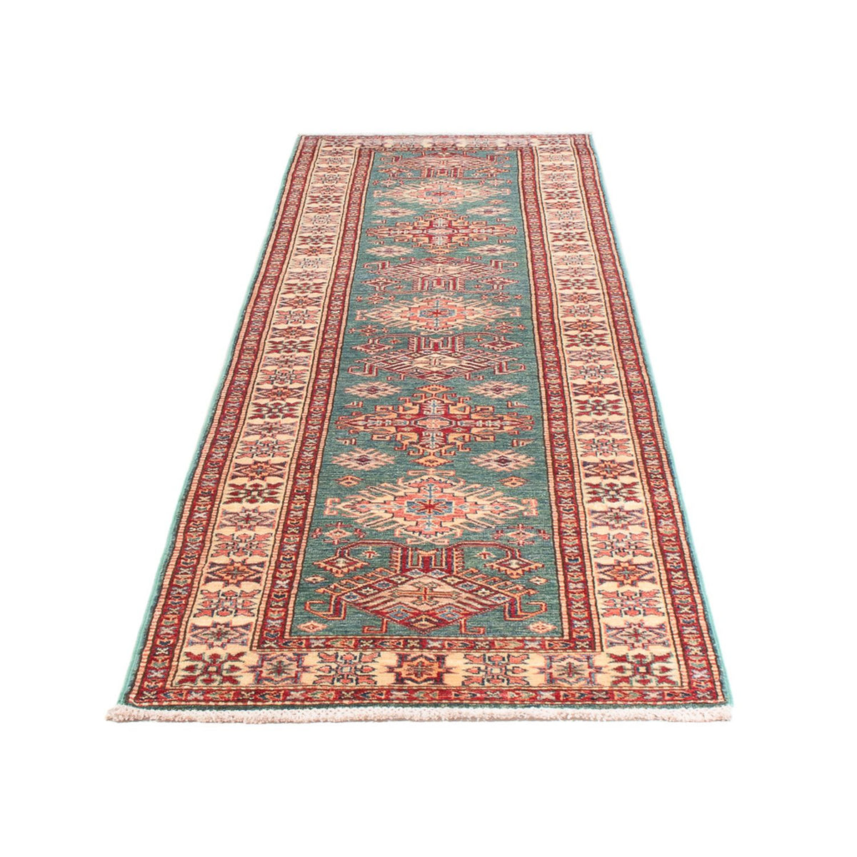 Tapis de couloir Tapis Ziegler - Kazak - 326 x 80 cm - turquoise