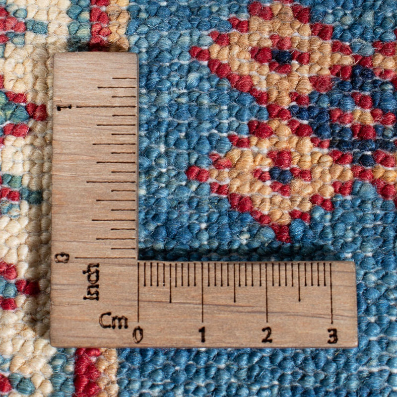 Tapis de couloir Tapis Ziegler - Kazak - 404 x 87 cm - bleu