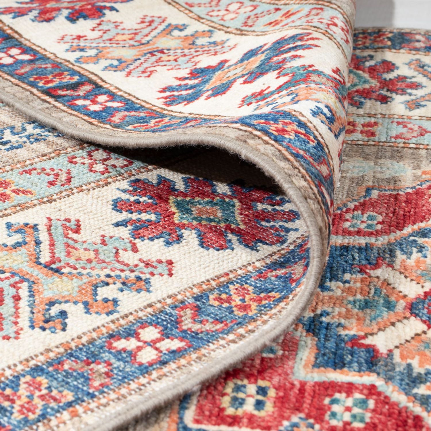 Tapis de couloir Tapis Ziegler - Kazak - 317 x 81 cm - gris clair