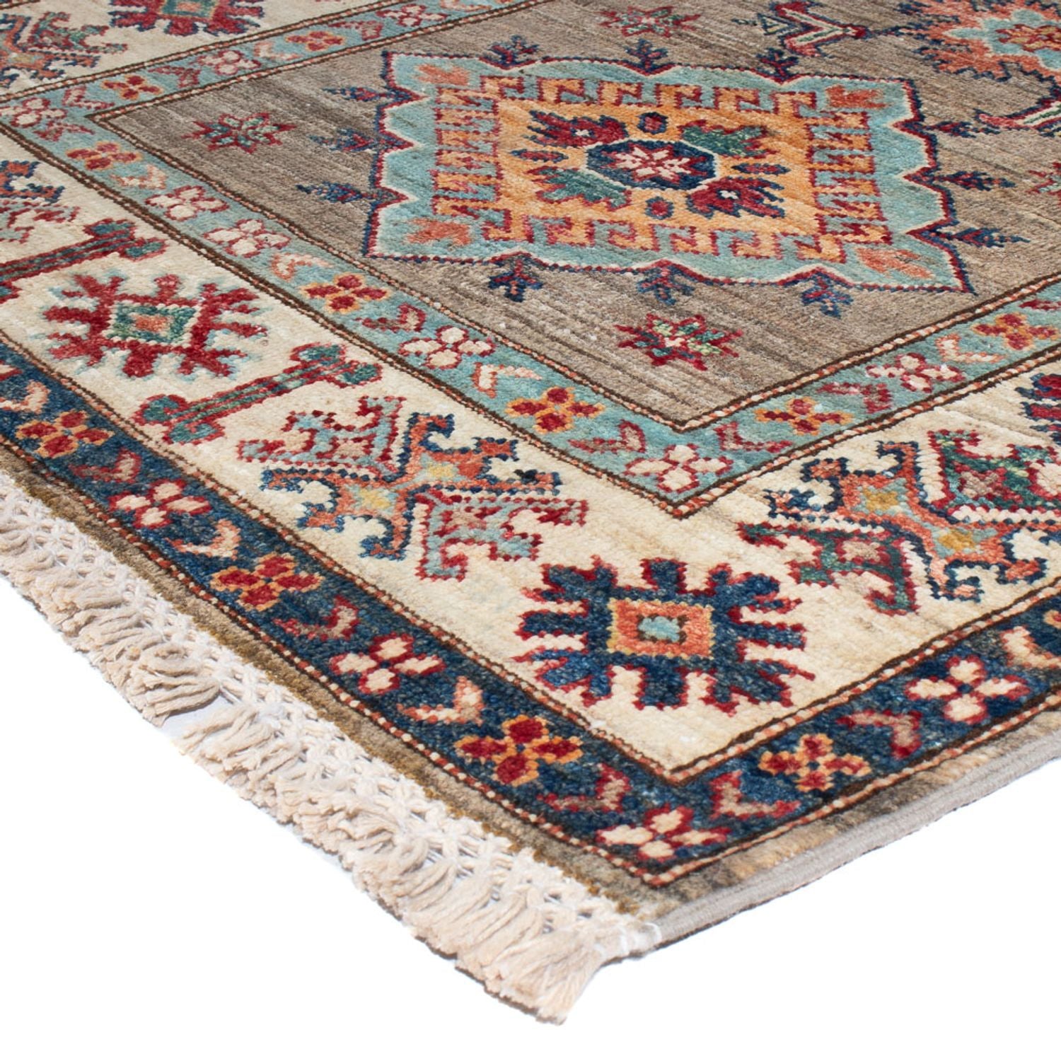 Tapis de couloir Tapis Ziegler - Kazak - 305 x 83 cm - gris clair