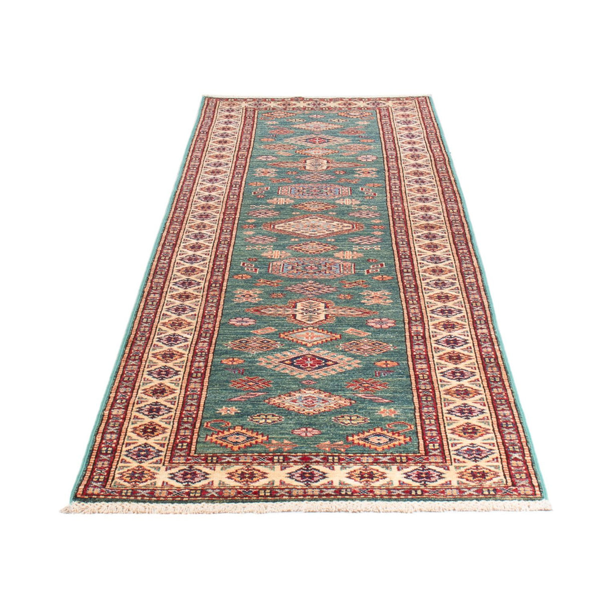 Tapis de couloir Tapis Ziegler - Kazak - 303 x 80 cm - turquoise