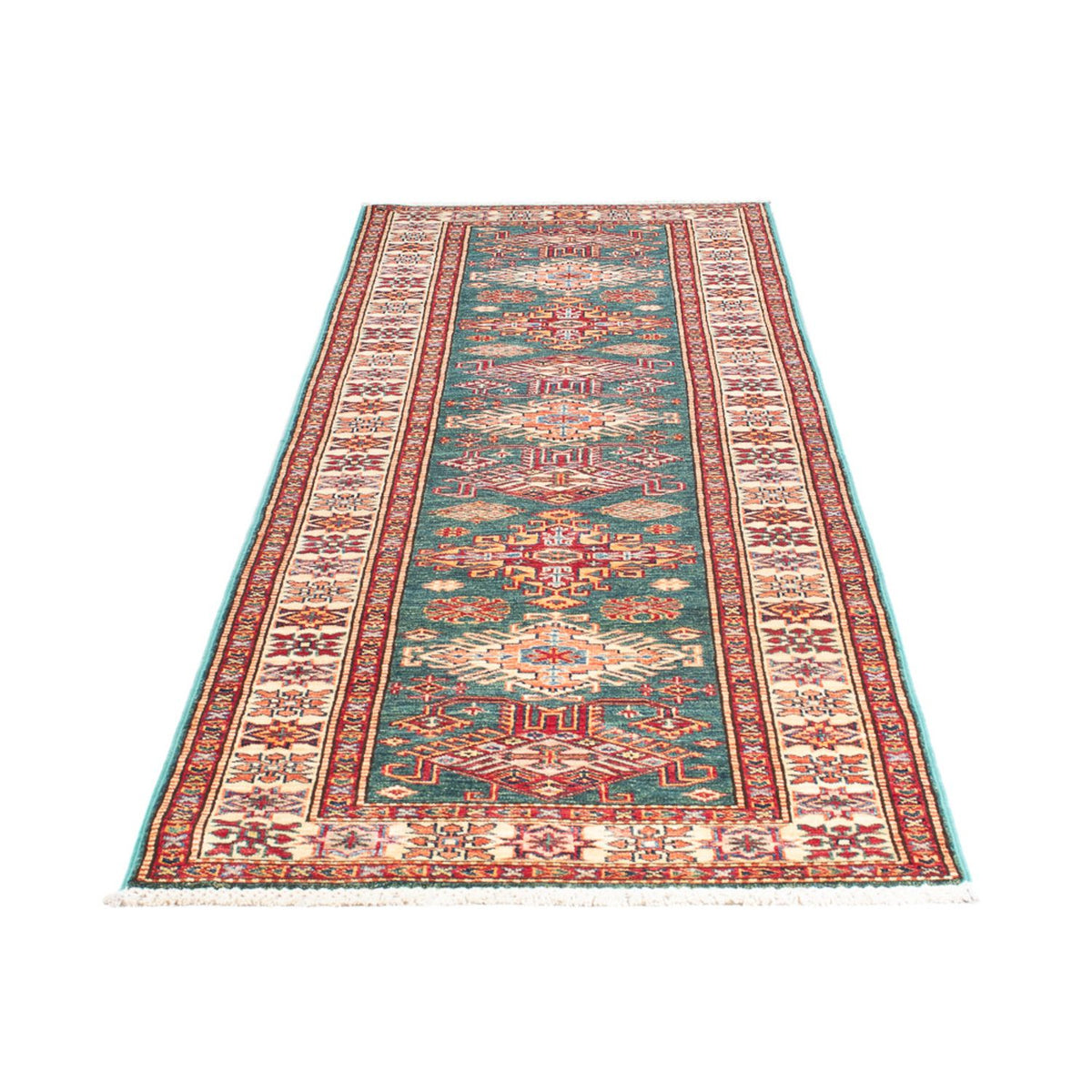 Tapis de couloir Tapis Ziegler - Kazak - 297 x 78 cm - vert