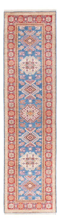Tapis de couloir Tapis Ziegler - Kazak - 302 x 79 cm - bleu