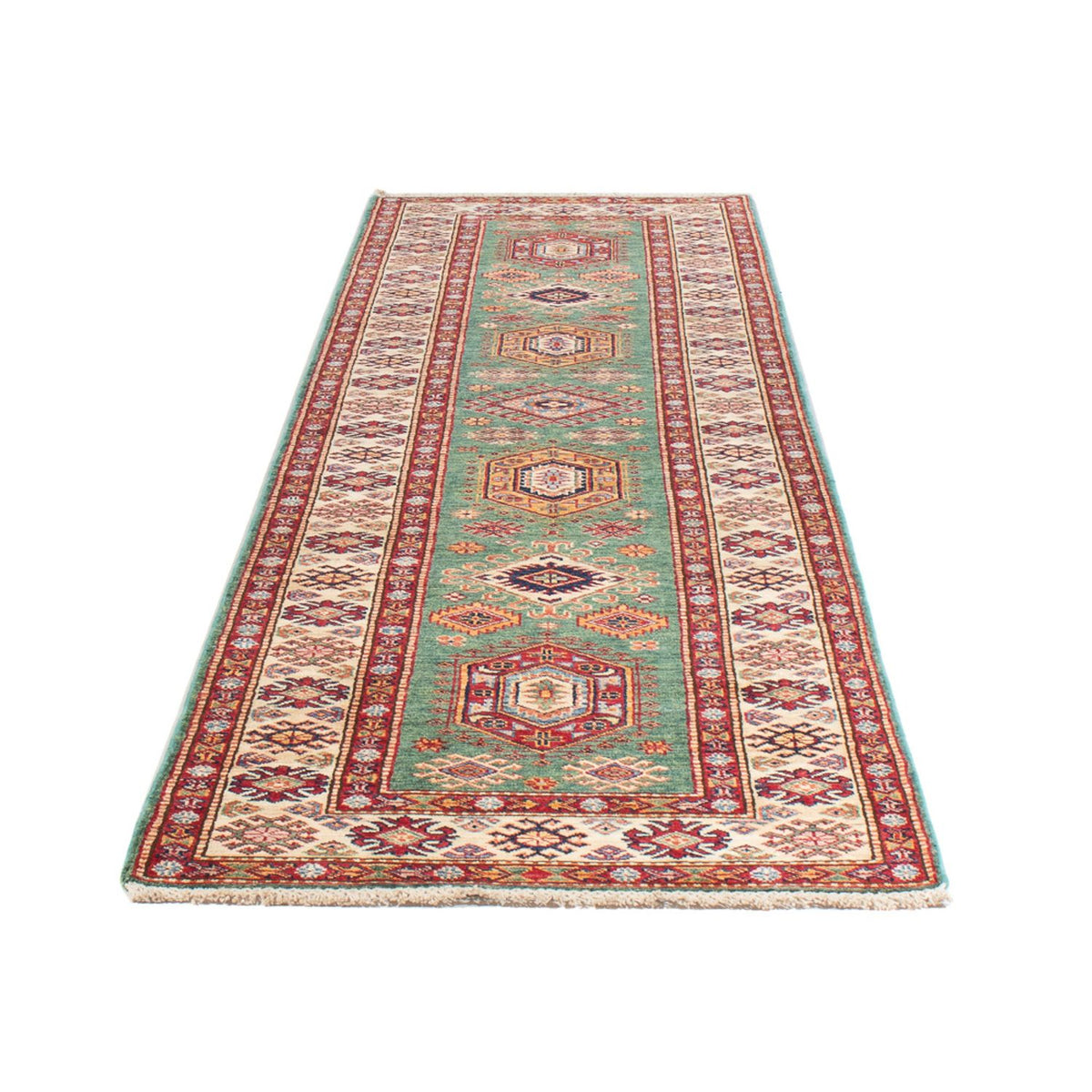 Tapis de couloir Tapis Ziegler - Kazak - 311 x 77 cm - vert