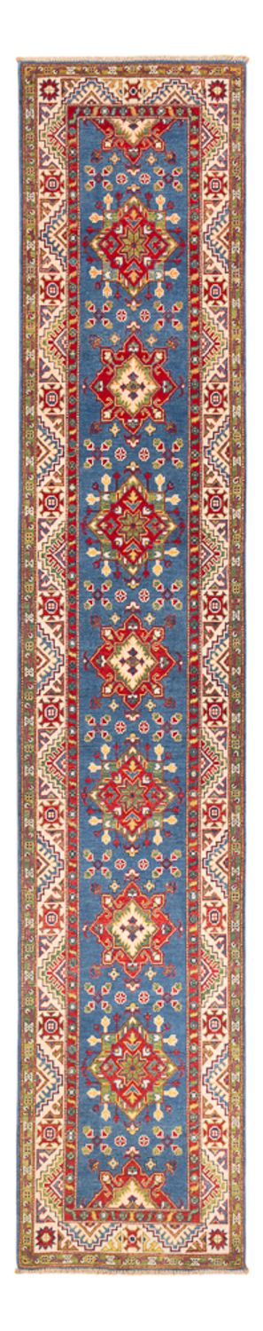 Tapis de couloir Tapis Ziegler - Kazak - 403 x 78 cm - bleu foncé