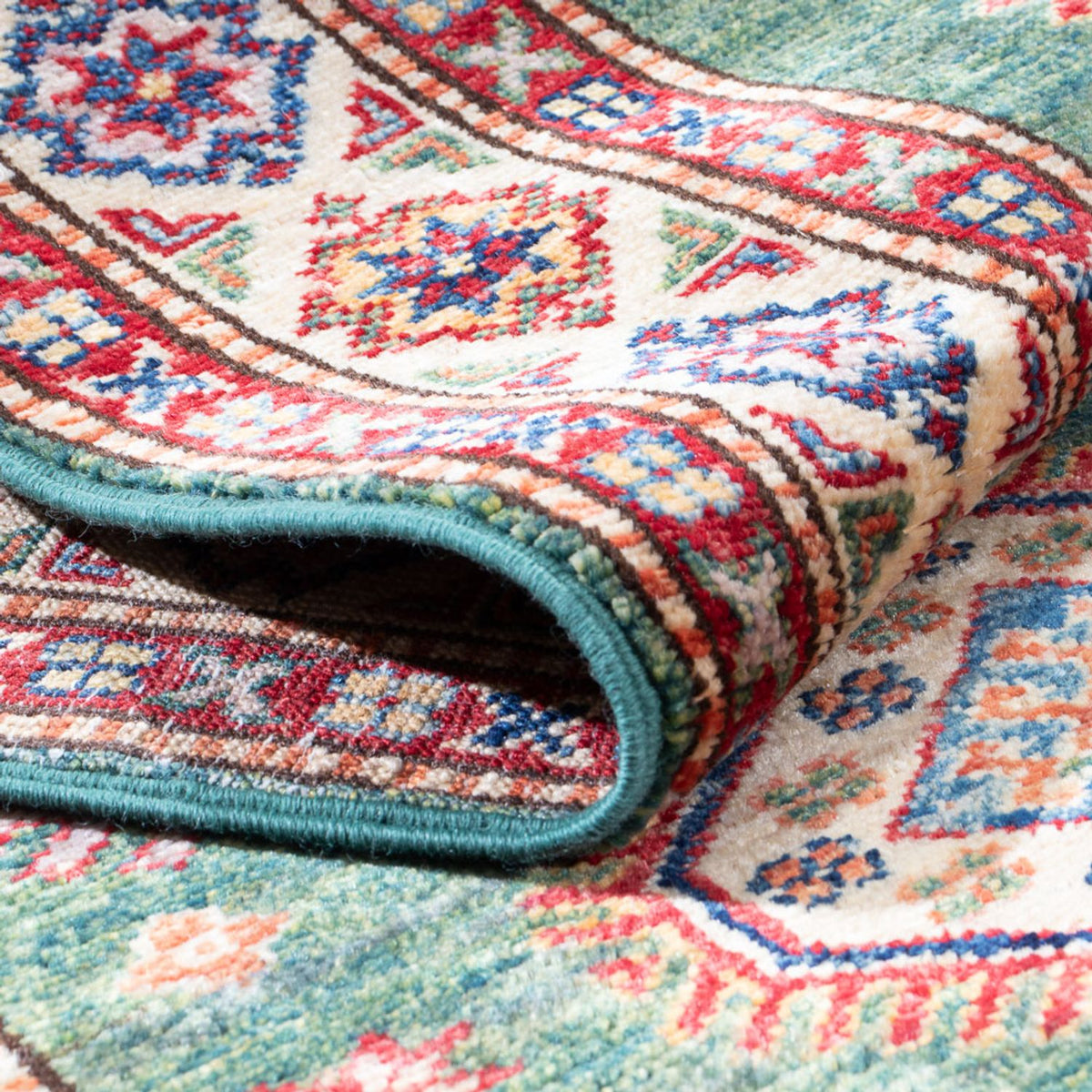 Tapis de couloir Tapis Ziegler - Kazak - 295 x 76 cm - vert