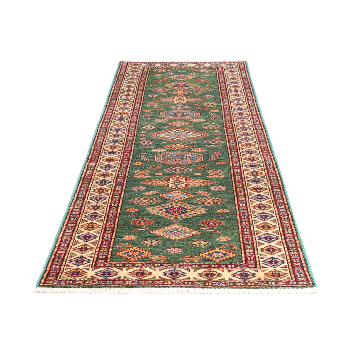 Tapis de couloir Tapis Ziegler - Kazak - 295 x 76 cm - vert