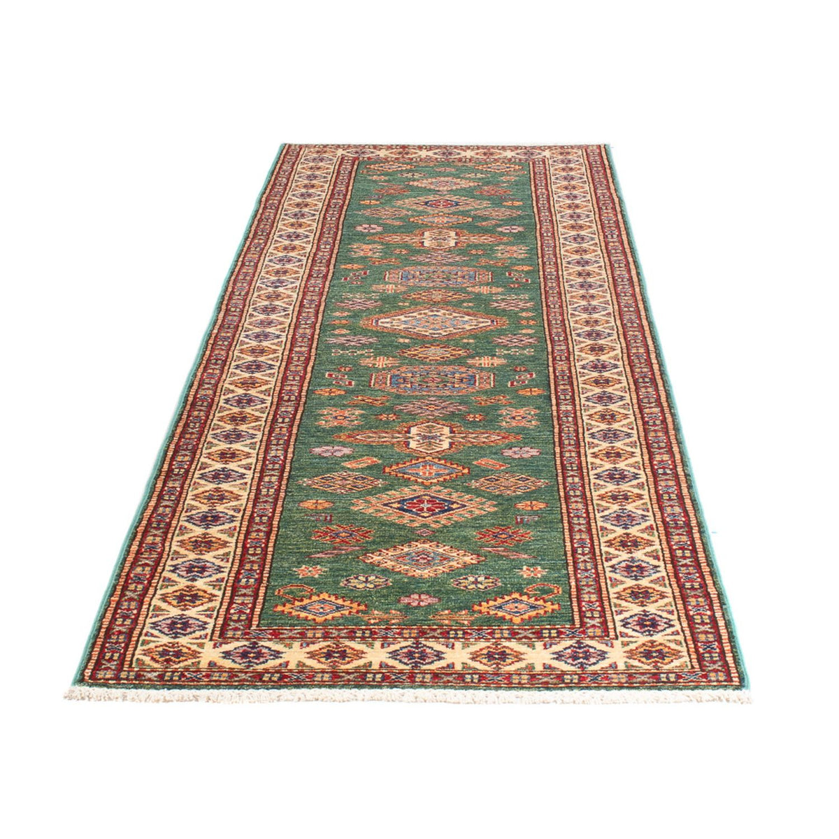 Tapis de couloir Tapis Ziegler - Kazak - 296 x 80 cm - vert