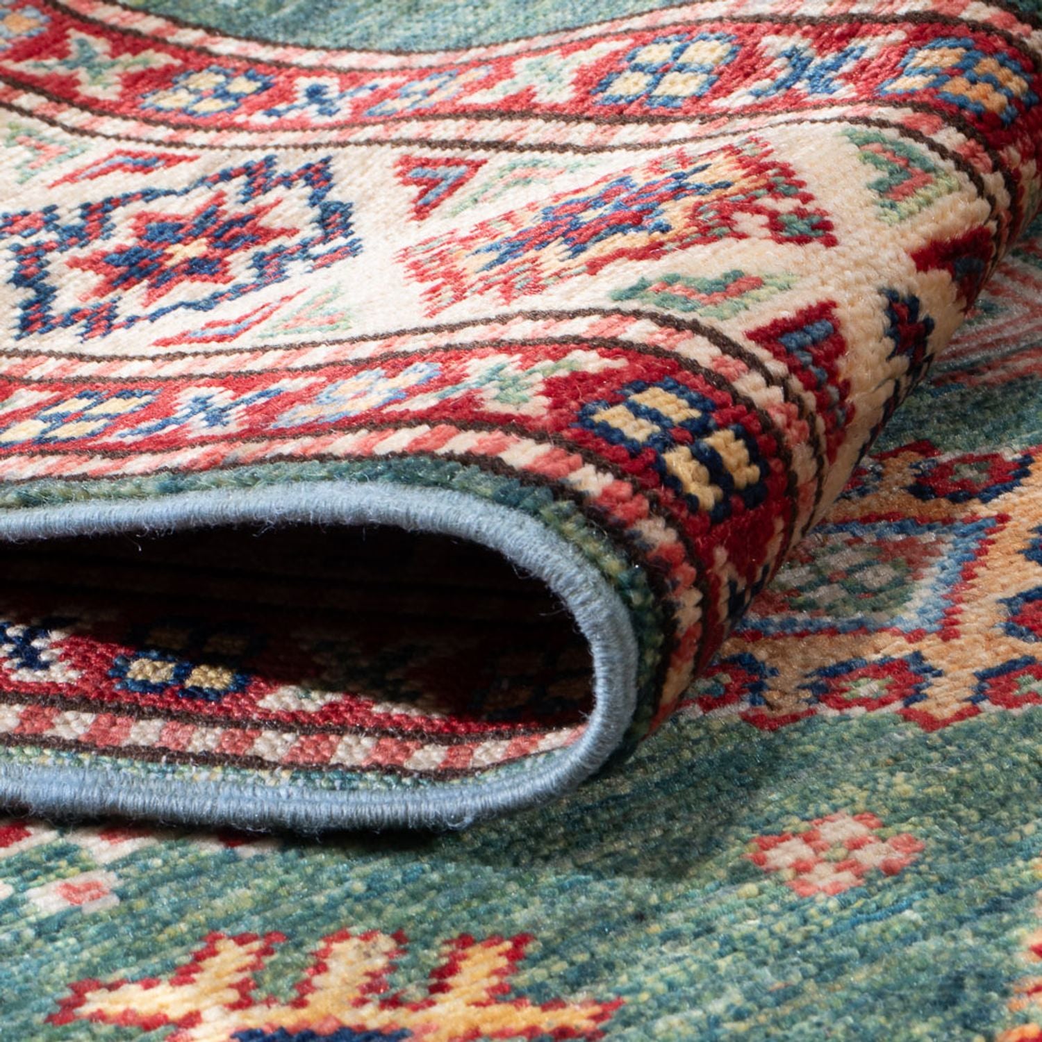 Tapis de couloir Tapis Ziegler - Kazak - 302 x 78 cm - vert