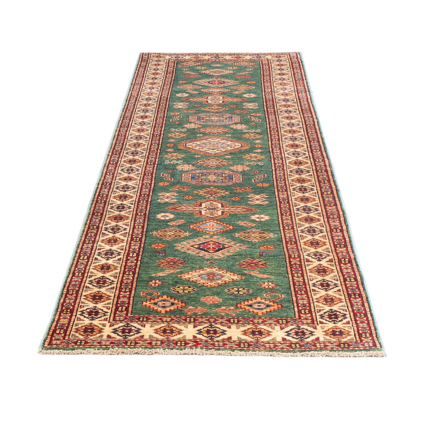 Tapis de couloir Tapis Ziegler - Kazak - 302 x 78 cm - vert