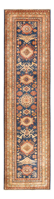 Tapis de couloir Tapis Ziegler - Kazak - 304 x 80 cm - bleu foncé