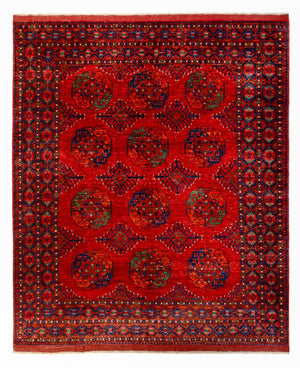 Tapis afghan - 300 x 251 cm - rouge