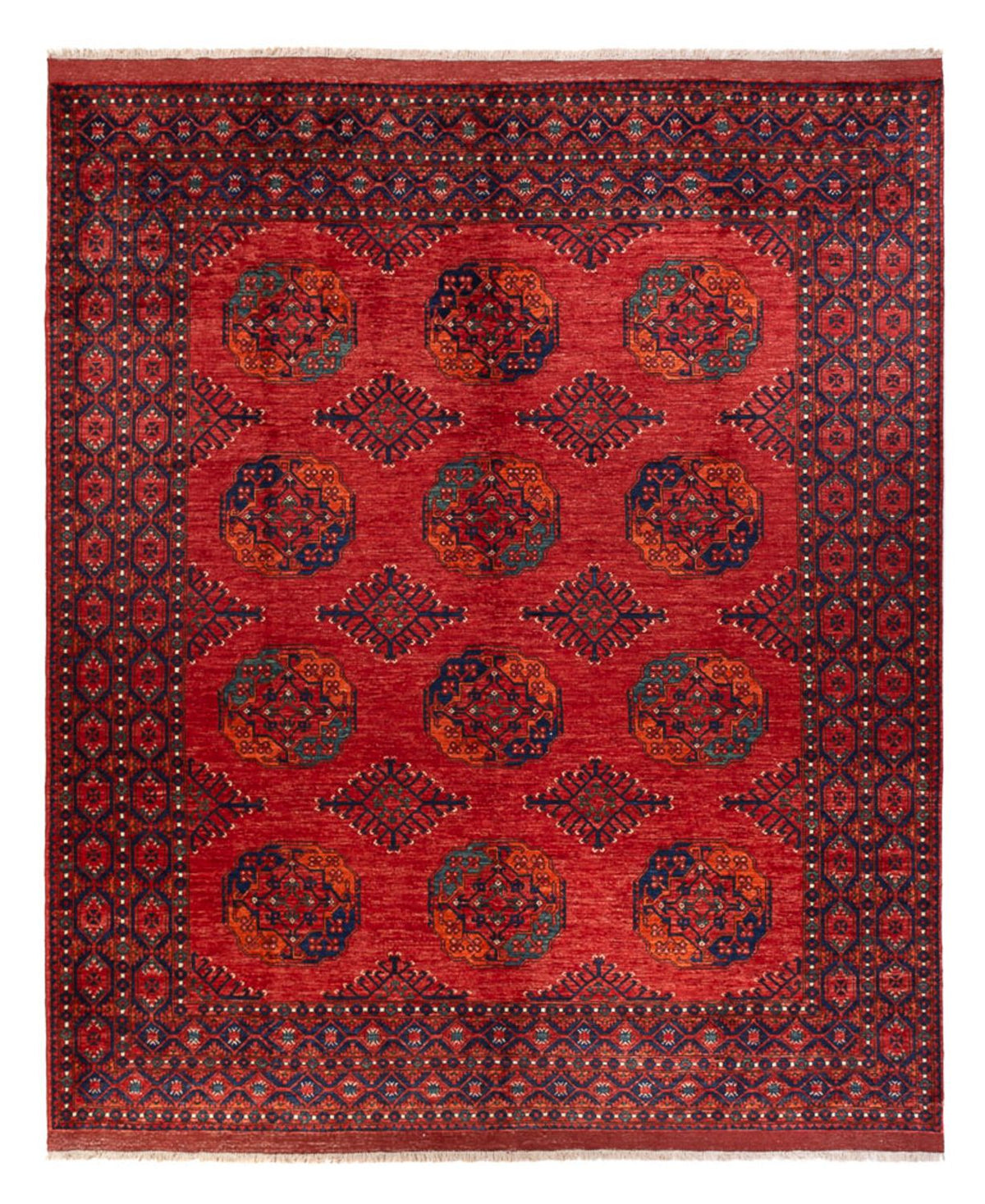 Tapis afghan - 298 x 256 cm - rouge