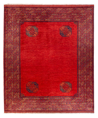 Tapis afghan - 297 x 256 cm - rouge