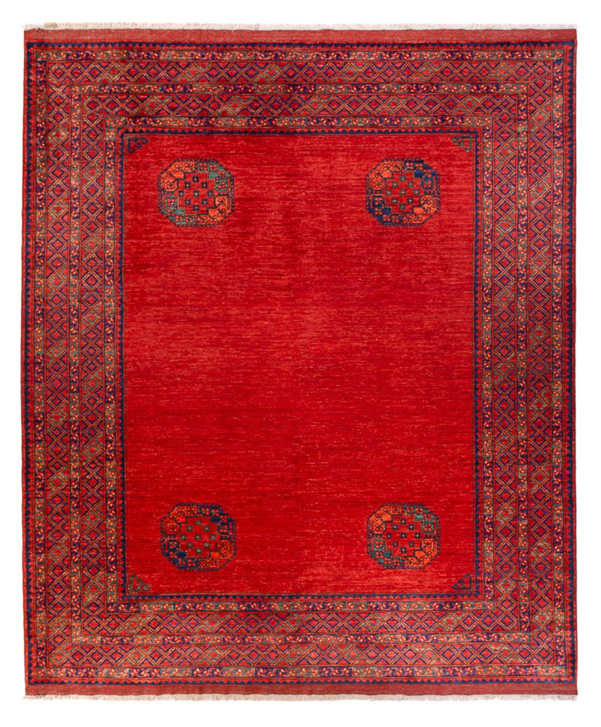 Tapis afghan - 297 x 256 cm - rouge