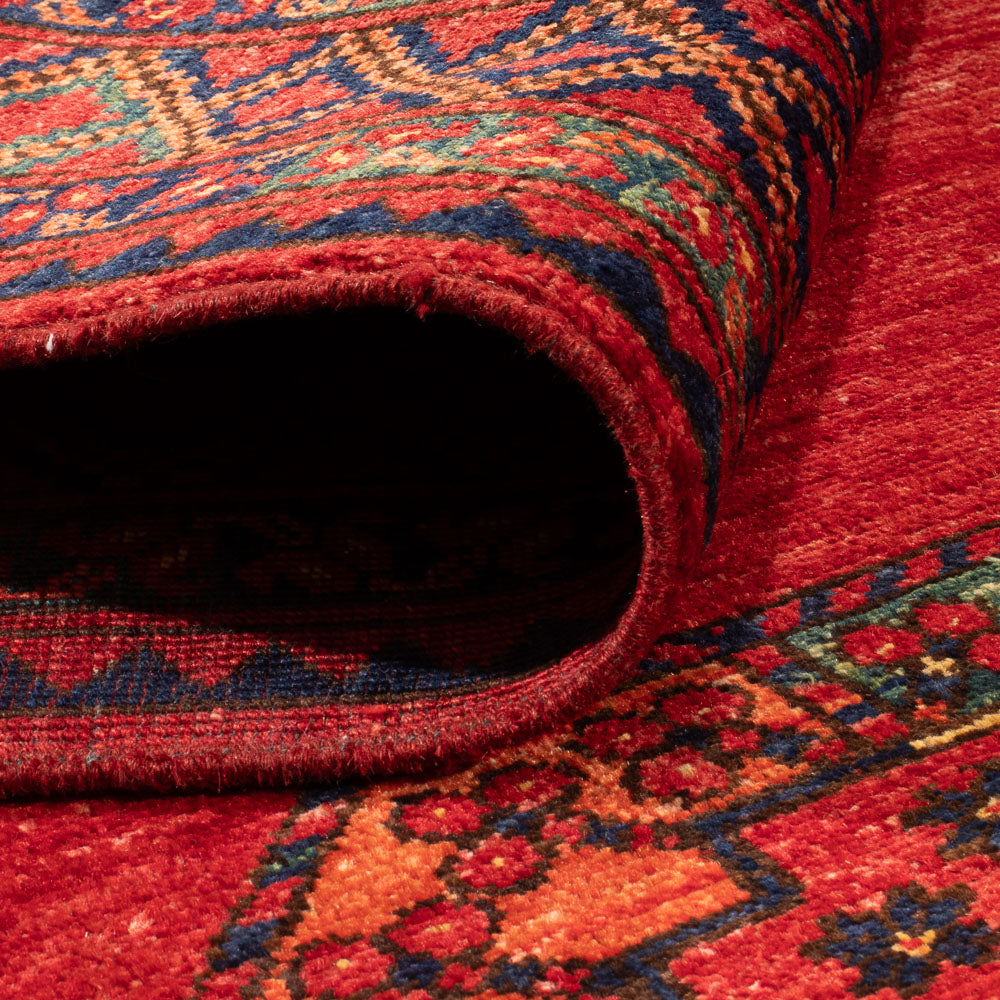 Tapis afghan - Kunduz - 205 x 158 cm - rouge