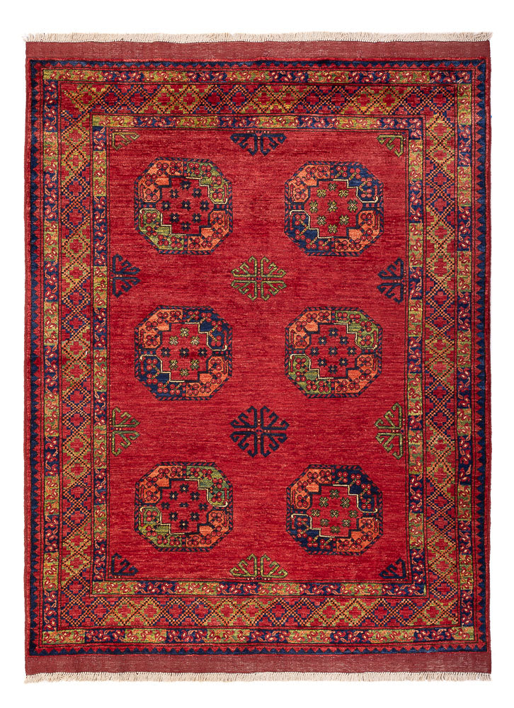 Tapis afghan - Kunduz - 197 x 154 cm - rouge