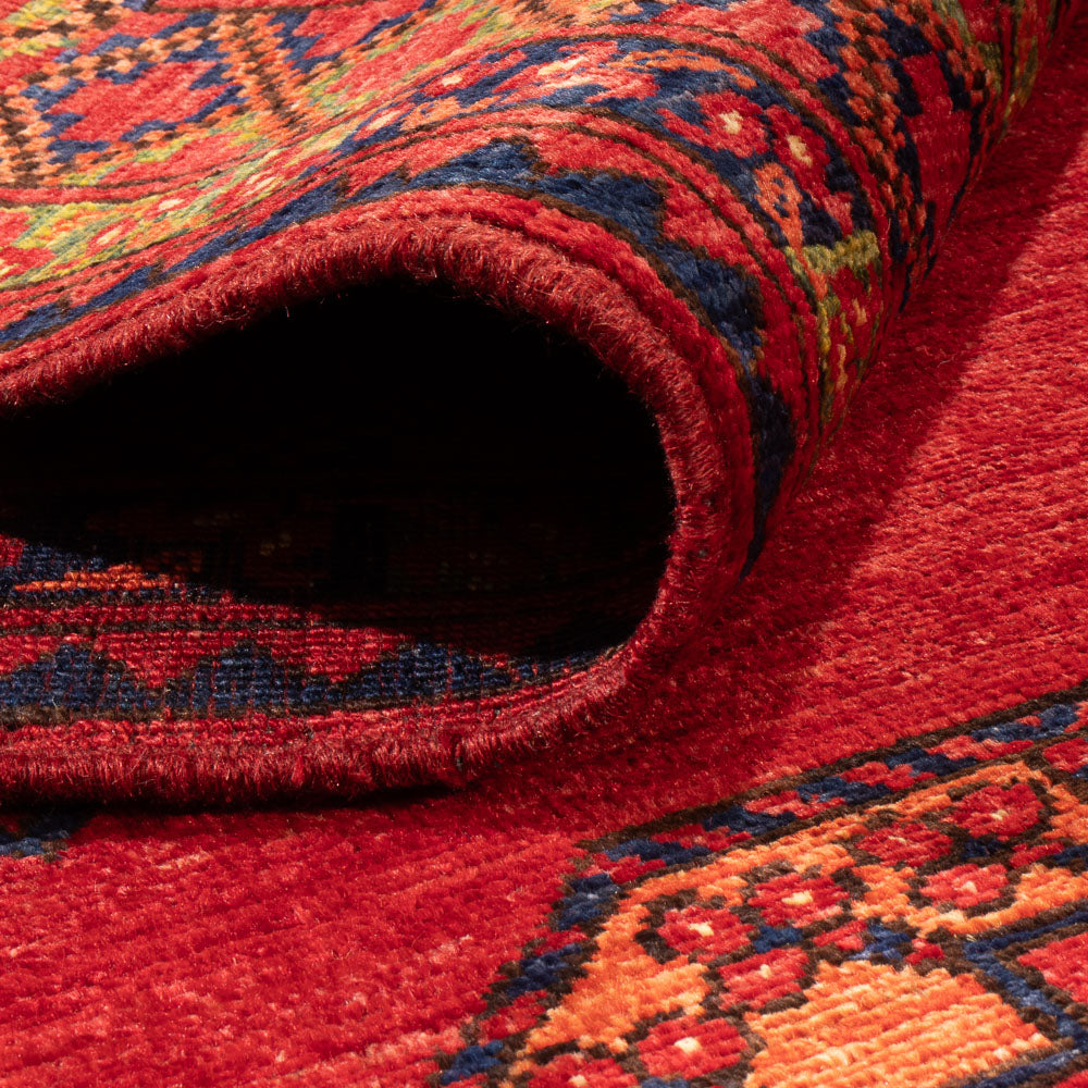 Tapis afghan - Kunduz - 197 x 154 cm - rouge