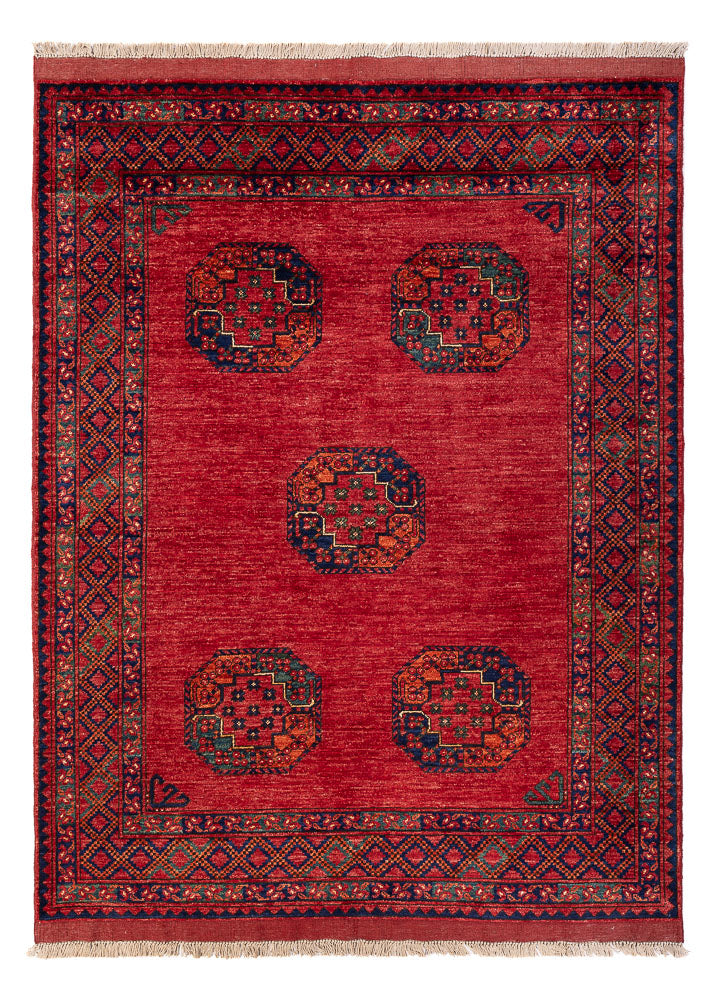 Tapis afghan - Kunduz - 198 x 154 cm - rouge