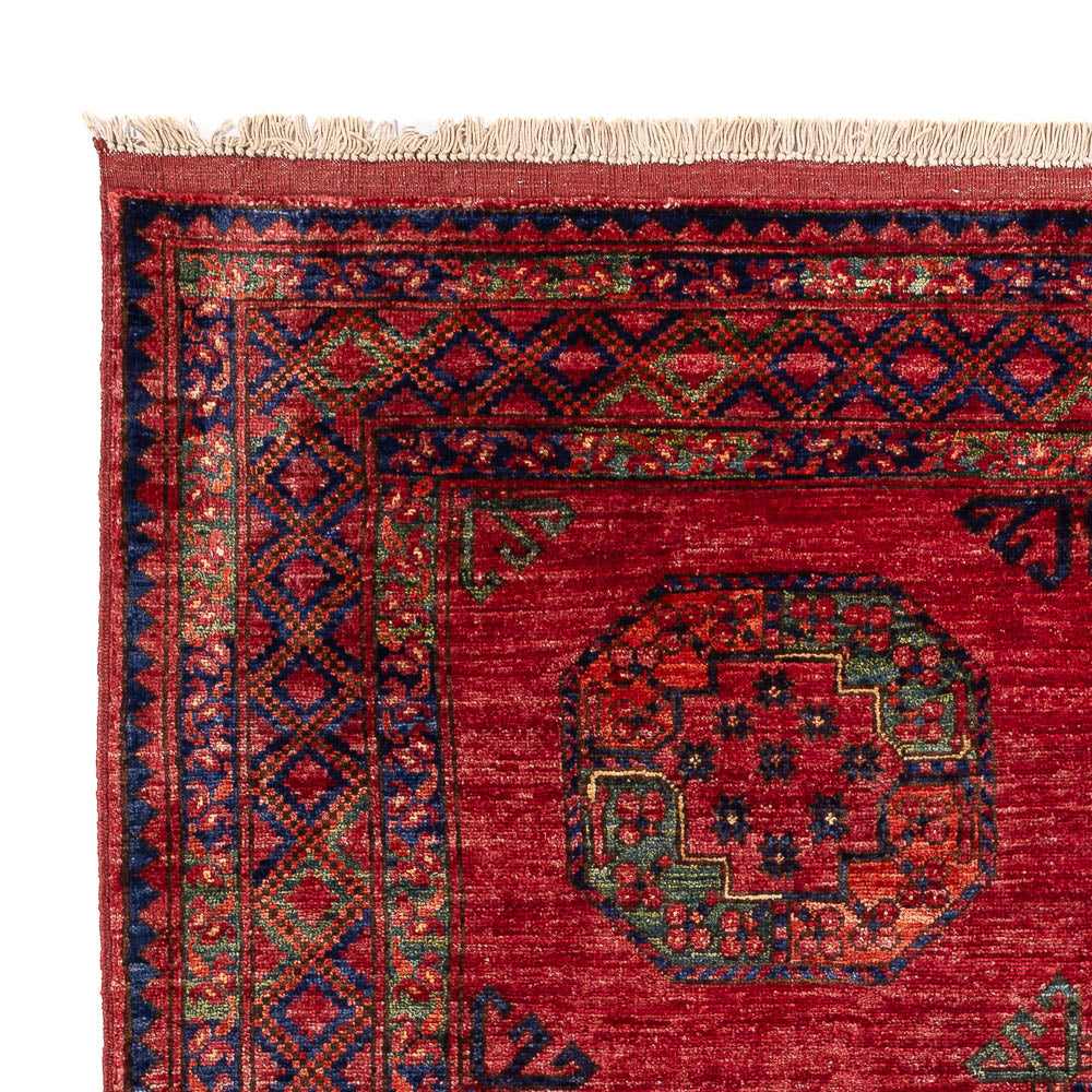 Tapis afghan - Kunduz - 194 x 156 cm - rouge