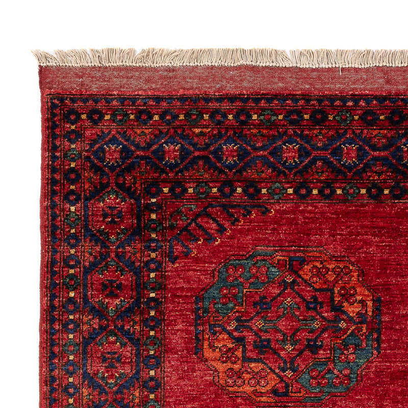 Tapis afghan - Kunduz - 198 x 155 cm - rouge