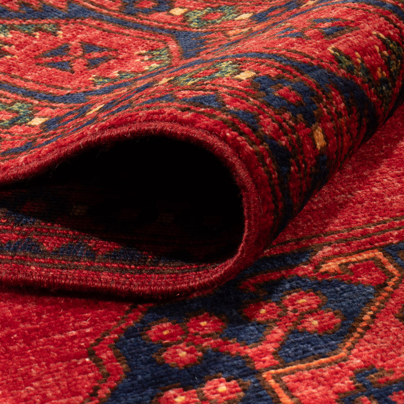 Tapis afghan - Kunduz - 198 x 155 cm - rouge
