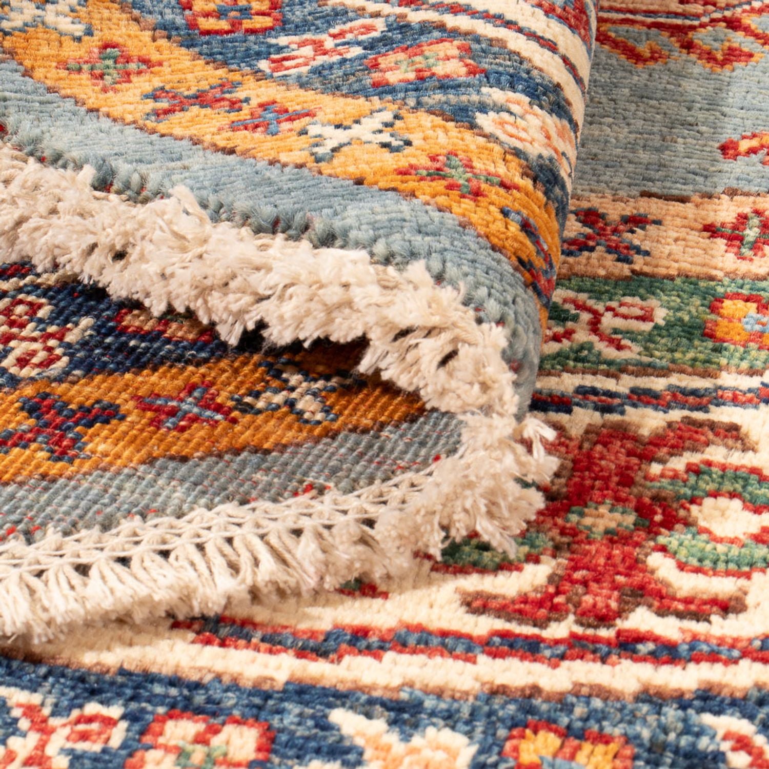 Tapis Ziegler - Kazak ronde  - 148 x 147 cm - bleu