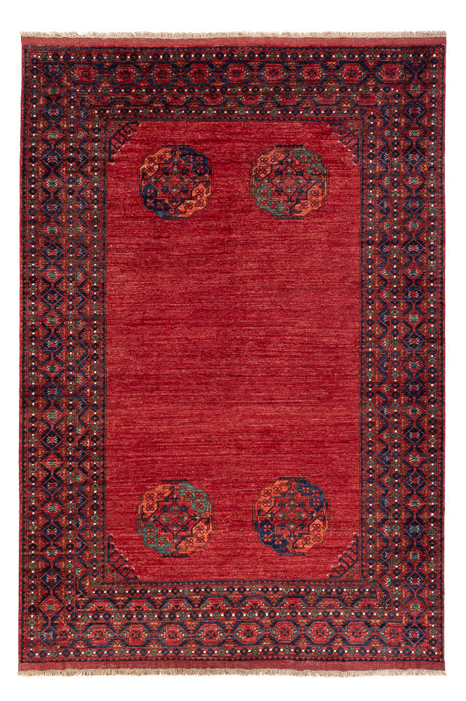 Tapis afghan - Kunduz - 294 x 203 cm - rouge