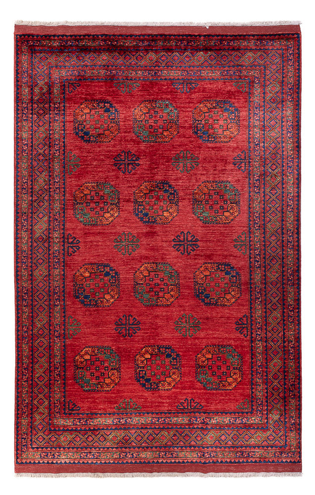 Tapis afghan - Kunduz - 305 x 203 cm - rouge
