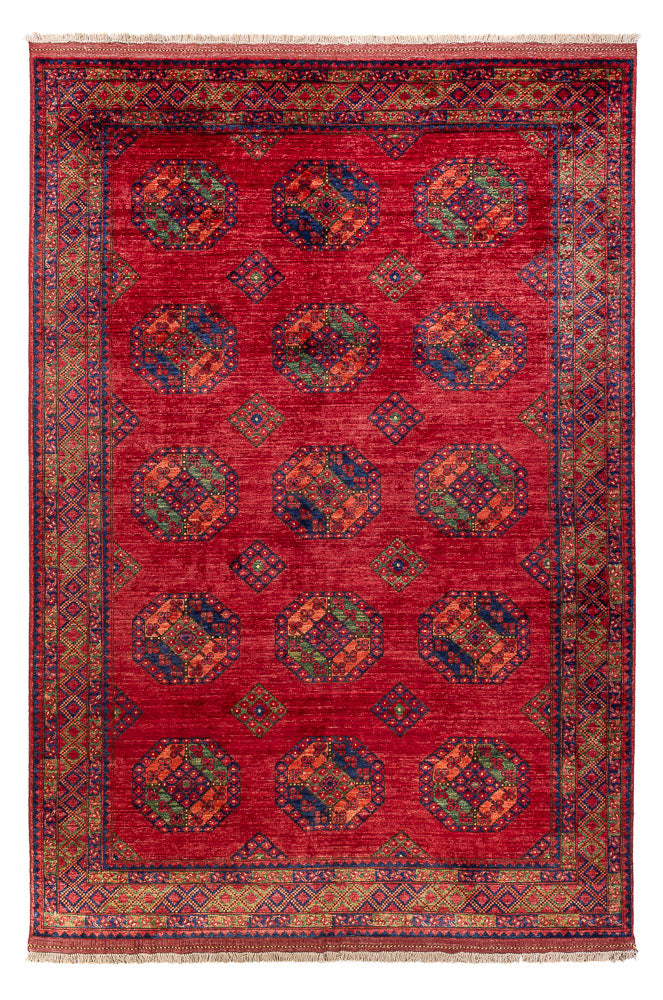 Tapis afghan - Kunduz - 301 x 200 cm - rouge
