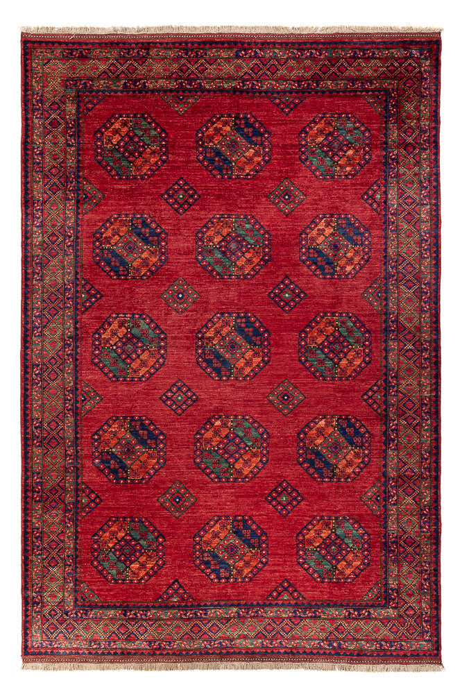 Tapis afghan - Kunduz - 300 x 206 cm - rouge
