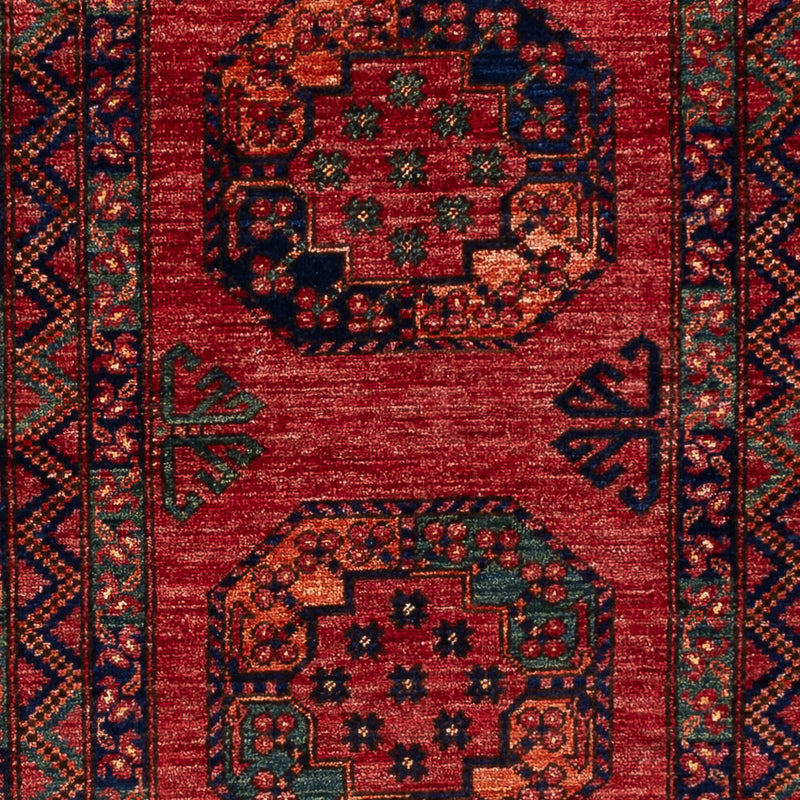 Tapis de couloir Tapis afghan - Kunduz - 300 x 83 cm - rouge