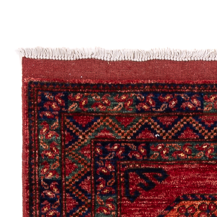 Tapis de couloir Tapis afghan - Kunduz - 300 x 83 cm - rouge