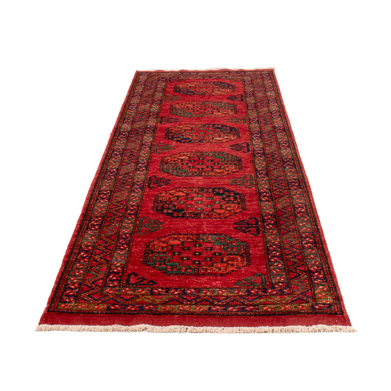 Tapis de couloir Tapis afghan - Kunduz - 300 x 83 cm - rouge