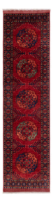 Tapis de couloir Tapis afghan - Kunduz - 305 x 82 cm - rouge